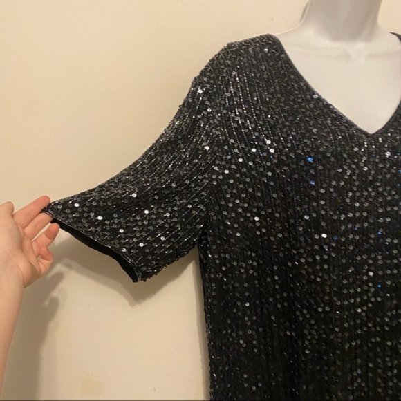 Vintage 1970’s Frank Usher Sequin 100% Silk blouse size large - Picture 9 of 16